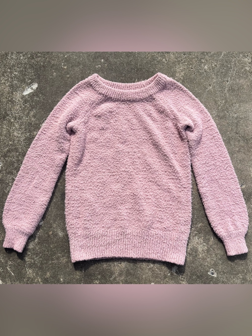 Girls' Soft Textured Pink Knit Sweater